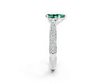 White gold Pear Cut Diamond Solitaire Engagement Ring with Pavé Band and Four-Prong Setting_2