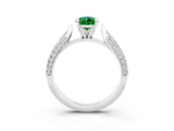 White gold Pear Cut Diamond Solitaire Engagement Ring with Pavé Band and Four-Prong Setting_3