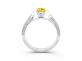 White gold Pear Cut Diamond Solitaire Engagement Ring with Pavé Band and Four-Prong Setting_3