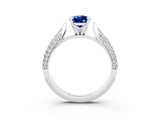 White gold Pear Cut Diamond Solitaire Engagement Ring with Pavé Band and Four-Prong Setting_3
