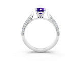 White gold Pear Cut Diamond Solitaire Engagement Ring with Pavé Band and Four-Prong Setting_3