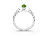 White gold Pear Cut Diamond Solitaire Engagement Ring with Pavé Band and Four-Prong Setting_3
