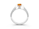 White gold Pear Cut Diamond Solitaire Engagement Ring with Pavé Band and Four-Prong Setting_3