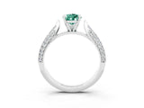 White gold Pear Cut Diamond Solitaire Engagement Ring with Pavé Band and Four-Prong Setting_3