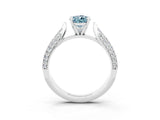 White gold Pear Cut Diamond Solitaire Engagement Ring with Pavé Band and Four-Prong Setting_3