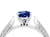 White gold Pear Cut Diamond Solitaire Engagement Ring with Pavé Band and Four-Prong Setting_4