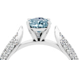 White gold Pear Cut Diamond Solitaire Engagement Ring with Pavé Band and Four-Prong Setting_4