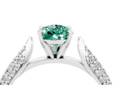 White gold Pear Cut Diamond Solitaire Engagement Ring with Pavé Band and Four-Prong Setting_4