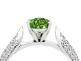 White gold Pear Cut Diamond Solitaire Engagement Ring with Pavé Band and Four-Prong Setting_4
