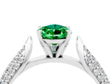 White gold Pear Cut Diamond Solitaire Engagement Ring with Pavé Band and Four-Prong Setting_4
