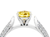 White gold Pear Cut Diamond Solitaire Engagement Ring with Pavé Band and Four-Prong Setting_4