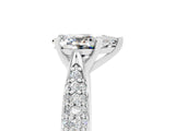 White gold Pear Cut Diamond Solitaire Engagement Ring with Pavé Band and Four-Prong Setting_5