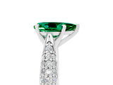 White gold Pear Cut Diamond Solitaire Engagement Ring with Pavé Band and Four-Prong Setting_5