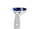 White gold Pear Cut Diamond Solitaire Engagement Ring with Pavé Band and Four-Prong Setting_5