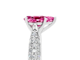 White gold Pear Cut Diamond Solitaire Engagement Ring with Pavé Band and Four-Prong Setting_5