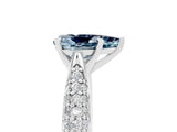 White gold Pear Cut Diamond Solitaire Engagement Ring with Pavé Band and Four-Prong Setting_5