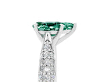 White gold Pear Cut Diamond Solitaire Engagement Ring with Pavé Band and Four-Prong Setting_5