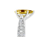 White gold Pear Cut Diamond Solitaire Engagement Ring with Pavé Band and Four-Prong Setting_5