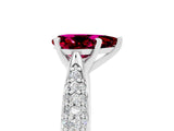 White gold Pear Cut Diamond Solitaire Engagement Ring with Pavé Band and Four-Prong Setting_5