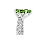 White gold Pear Cut Diamond Solitaire Engagement Ring with Pavé Band and Four-Prong Setting_5