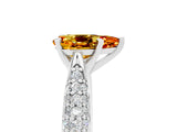 White gold Pear Cut Diamond Solitaire Engagement Ring with Pavé Band and Four-Prong Setting_5