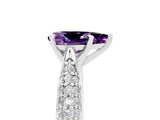 White gold Pear Cut Diamond Solitaire Engagement Ring with Pavé Band and Four-Prong Setting_5