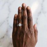 White gold Pear Cut Diamond Solitaire Engagement Ring with Split Shank Pavé Band_321