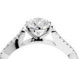 White gold Pear Cut Diamond Solitaire Engagement Ring with Twisted Pavé Band and Four-Prong Setting_68