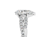 White gold Pear Cut Diamond Solitaire Engagement Ring with Twisted Pavé Band and Four-Prong Setting_69