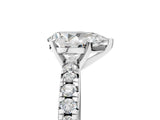 White gold Pear Cut Diamond Solitaire Pavé Engagement Ring with Round Band and Prong Setting_19