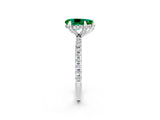 White gold Pear Cut Diamond Solitaire Ring with Four-Prong Setting and Pavé Band_2