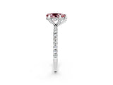 White gold Pear Cut Diamond Solitaire Ring with Four-Prong Setting and Pavé Band_2