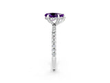 White gold Pear Cut Diamond Solitaire Ring with Four-Prong Setting and Pavé Band_2