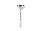 White gold Pear Cut Diamond Solitaire Ring with Four-Prong Setting and Pavé Band_2