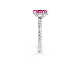 White gold Pear Cut Diamond Solitaire Ring with Four-Prong Setting and Pavé Band_2