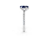 White gold Pear Cut Diamond Solitaire Ring with Four-Prong Setting and Pavé Band_2