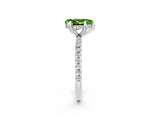 White gold Pear Cut Diamond Solitaire Ring with Four-Prong Setting and Pavé Band_2