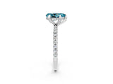White gold Pear Cut Diamond Solitaire Ring with Four-Prong Setting and Pavé Band_2
