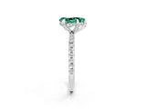 White gold Pear Cut Diamond Solitaire Ring with Four-Prong Setting and Pavé Band_2