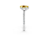 White gold Pear Cut Diamond Solitaire Ring with Four-Prong Setting and Pavé Band_2