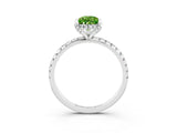 White gold Pear Cut Diamond Solitaire Ring with Four-Prong Setting and Pavé Band_3