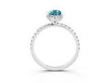 White gold Pear Cut Diamond Solitaire Ring with Four-Prong Setting and Pavé Band_3