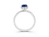 White gold Pear Cut Diamond Solitaire Ring with Four-Prong Setting and Pavé Band_3