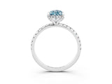 White gold Pear Cut Diamond Solitaire Ring with Four-Prong Setting and Pavé Band_3