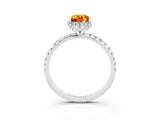 White gold Pear Cut Diamond Solitaire Ring with Four-Prong Setting and Pavé Band_3