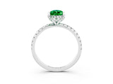 White gold Pear Cut Diamond Solitaire Ring with Four-Prong Setting and Pavé Band_3
