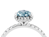 White gold Pear Cut Diamond Solitaire Ring with Four-Prong Setting and Pavé Band_4