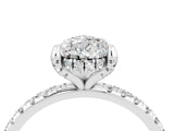 White gold Pear Cut Diamond Solitaire Ring with Four-Prong Setting and Pavé Band_4