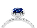 White gold Pear Cut Diamond Solitaire Ring with Four-Prong Setting and Pavé Band_4