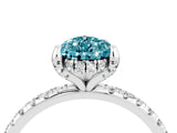 White gold Pear Cut Diamond Solitaire Ring with Four-Prong Setting and Pavé Band_4